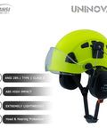 3 In 1 Arborist Helmet With Visor And Earmuffs, ANSI Approved Pro Grade Safety Hard Hat for forestry and garden work