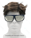 Mannequin wearing OD 6+ CO2 Laser Safety Glasses 9000nm-11000nm For 10600nm Laser, 95 Percent Visible Light, EN207 Approved Black Frame