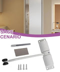 Quiet Automatic Door Closer 30Kg Capacity With Adjustable Spring For Home And Office Stainless Steel Built