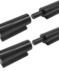 Two 7-inch black heavy-duty steel barrel gate hinges with weld-on bases and pins (2-pack)