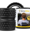 Spine Aline Back Roller For Deep Tissue Massage And Knot Busting Neck And Spine Relief, Portable Durable Muscle Roller, 300 lbs support, Black