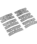 Premium Stainless Steel Slab Clamping Dogs Boost Hold For Woodworkers And CNC Pros With Enhanced Grip Fixing Sawhorses Boards Securely On Job Sites 6 Pack, displaying six metal slab clamps.