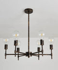 Six Light Bronze Sputnik Chandelier With Industrial Modern Matte Finish Semi Flush Mount Ceiling Light Fixture For Farmhouse Kitchen Bedroom Dining Room Living Room E26 Base