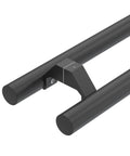 36 Inch Heavy Duty Push Pull Door Handle With Offset Design In Matte Black 304 Stainless Steel For Barn Glass Shower Interior And Exterior Doors Long Ladder Pull Rust Resistant Commercial Grade, angled view