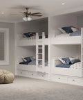 4 Light Universal Ceiling Fan Light Kit For AirPro Fans in a bedroom with bunk beds and antique bronze finish