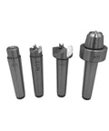 Heavy Duty MT2 Morse Taper Live Center And Drive Set For Wood Lathes features four precision tips made of durable metal.