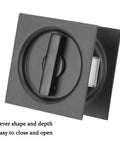 Pocket Door Privacy Lock And Pull In Matte Black Stainless Steel 304 With Two And Three Eighths Backset For Bedroom Or Bath
