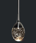 Teardrop Crystal Pendant Light In Black Dimmable LED Bubble Ceiling Fixture With Adjustable Metal Rods Hand Blown Glass Bubbles