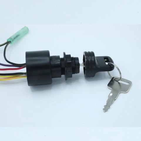 Ignition Switch With Key For Outboard Motor Control Box No Hassle Install 3 Position Off Run Start 6 Wires Push To Choke Color Coded
