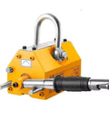 Heavy Duty Permanent Magnetic Lifter With Crazily High Two Thousand Kilogram Pulling Power For Gritty Steel Hauling Jobs On Site with rubber grip handle.