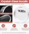 Kickstart Your Craft Hustle With This Dope Twelve Pack Clear Button Maker Kit Featuring 1.77 Inch Acrylic Photo Badges And Strong Pins For Total Vibe Custom Name Tags And Zero Hassle DIY Stuff You Actually Love Making Daily showcasing crystal-clear acrylic with smooth edges.