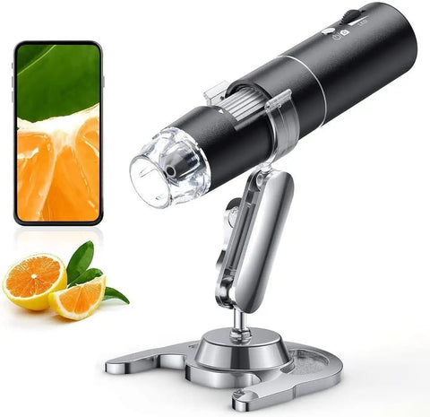 Grab And Go Portable Wireless Digital Microscope With WiFi And USB 50X To 1000X Magnification Handheld Microscope Camera With Adjustable Stand Compatible With iPhone Android iPad Windows Mac
