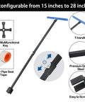 Adjustable Water Meter Key With 15 Inch And 28 Inch Lengths For Opening And Closing Meters Or Valves, showing components and features