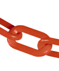 Heavy Duty Orange Plastic Barrier Chain To Calm Crowds And Keep Lines Clear 100 Ft Long close-up of chain link detail