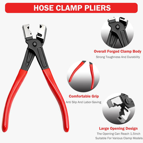 Five Piece Electrical Disconnect Pliers Set For Cars Trucks And SUVs Pro Grade Automotive Connector Disconnect Tools with red handles