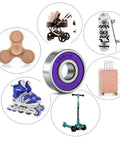 ABEC 9 Chrome Steel Skateboard Bearings 16 Pack For Longboards Skates Scooters And Roller Skates Purple Color with toys and gear