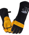 16 Inch Extreme Heat Resistant Leather Welding Gloves With Kevlar Reinforcement And Double Stitching For Mig Tig Stick