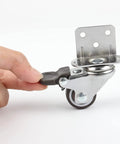 1 Inch Swivel Plate Casters With Brake, L Bracket Side Mount, TPR Rubber Quiet Mute Casters For Furniture Replacement