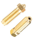 Close-up of two brass nozzles from Brass Nozzle Set For Kobra 3 And Kobra S1 3D Printers, 0.4mm size, for precise 3D printing