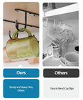 Under Cabinet Mug Hooks Set, 3 Pack With 9 Hooks, Easy Cup Hanger For Displaying Coffee Mugs, Rust-Resistant Stainless Steel