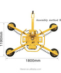 Heavy Duty Steel Vacuum Lifter With Suction Cup Crane For Easy Glass And Metal Moving Featuring Built In Overload Valve and measurements 1800mm x 1190mm.
