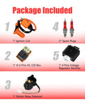 GY6 Ignition Coil CDI Box Starter Solenoid Relay Kit For 150cc 50cc 125cc Tao Tao Roketa Go Kart ATV Scooters With Voltage Regulator Rectifier Orange.
