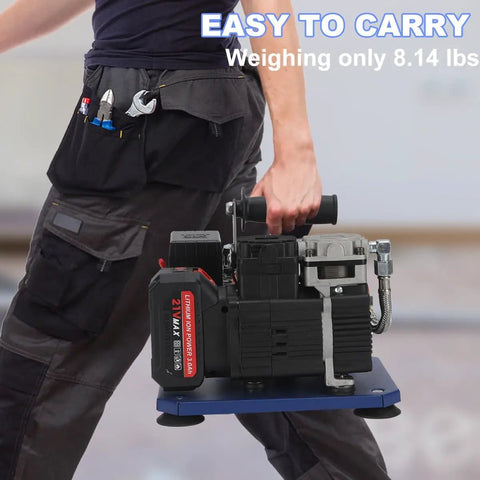 Cordless Electric Air Compressor Portable Quiet Portable Nail Gun Tool 220W Motor With Large Battery Pack Lightweight For Garage Woodworking And Car Tire Inflation Ultra Compact Design Ultimate Convenience