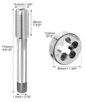 High Speed Steel 3/4-16 UNF Tap And Die Set For Precision Threading, showing dimensions and features, ideal for metalwork