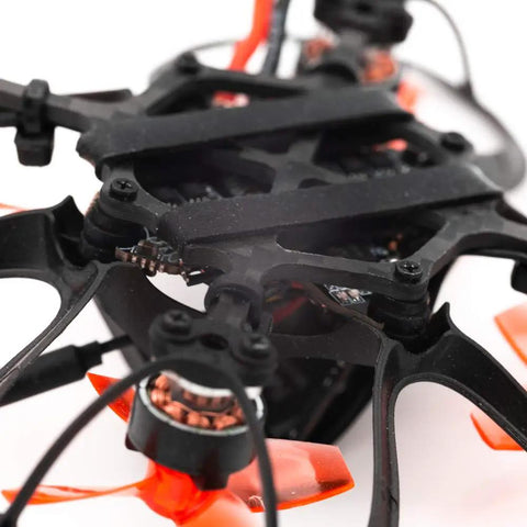 Close-up of Nano Hawk FPV 65mm Tiny Indoor Outdoor Micro Whoop Drone showing ultra light frame and motor details