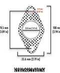 Front view of Strongthium 37 mm exhaust pipe flange gasket, graphite with fire ring, 2-bolt muffler/manifold