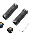 Two Tone Rubber Bike Handlebar Grips 90mm Short Length, Non Slip Grippy Ergonomic, 2 Pack With Aluminum Double Lock Clamp