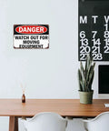 Office space with Aluminum Watch Out For Moving Equipment Warning Sign 8x12 Inch Wall Decor above desk