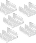 5 Pack Clear Plastic Bottom Guides for Sliding Shower Doors With 1/2 Inch Channels, Snap-In Design, Double-Sided Adhesive Backing
