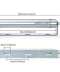 Four Pack Ten Inch Galvanized Steel Conveyor Rollers With Heavy Duty Brackets And No Sweat Install For Smooth Material Handling And Built Tough Workshop Gear dimensions and detail.
