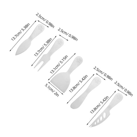 Cheese Knife and Butter Fork Set Stainless Steel with Easy Cutting and Easy Cleanup, Durable Outdoor Camping Kitchen Tools for Picnics
