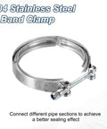 4.5 Inch V Band Clamp 304 Stainless Steel V Band Bolt Clamp for Exhaust Systems and Downpipe Upgrades