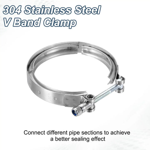 4.5 Inch V Band Clamp 304 Stainless Steel V Band Bolt Clamp for Exhaust Systems and Downpipe Upgrades