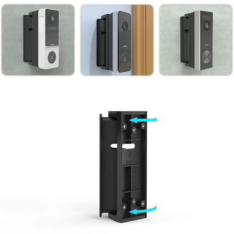 Adjustable 0 To 90 Degree Left And Right Angle Mount For AOSU Video Doorbell Ultra Pro SE Black No Hassle Install Tilt Bracket shown installed.