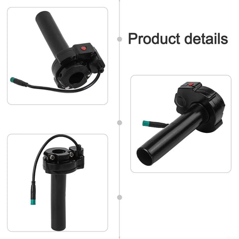 Top Tier Throttle Handlebar Made For Talaria Sting X3 MX3 MX4 Electric Dirt Bikes Heavy Duty Aluminum Alloy Upgrade That Fits Perfectly And Rides Smooth Without Any Extra Mods Needed black throttle handlebar with cable, angled view