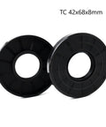 Oil Shaft Seal 42x68x8mm Nitrile Rubber Double Lip With Spring For Bearing And Rotating Shafts 70A NBR Durable Grease Included Black Pack Of 2 Ready To Install For Easy Long Lasting Performance, TC 42x68x8mm
