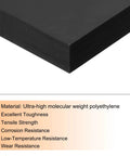 Ultra High Molecular Weight UHMW Sheet Three Quarters Inch Thick HDPE Plastic Board, black, corner view