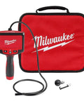 Heavy Duty Flexible Borescope Inspection Camera Delivering Crisp Live Video Feed For Snaking Into Clogged Drains Gnarly Ducts And Greasy Engine Bays Built Tough For The Daily Grind In Black And Red with accessories and case.