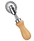 Pasta cutter wheel with wooden handle, 1.3-inch metal wheel