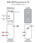 3 Pin Boat Rocker Switch SPST On Off Waterproof IP68 For Marine Use 12V 24V Dual Voltage With Blue LED Indicator, Easy Wiring, Heavy Duty Marine Grade Panel Mount, Ready To Wire For Boats Yachts Pontoon wiring diagram showing terminals and lamp