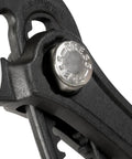 Close-up of the quick-adjust mechanism on the 3 Piece Quick Adjust Klaw Pump Pliers Set With V Jaw And Hardened Teeth For Maximum Torque.