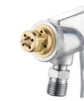 Close-up of stainless steel nozzle tip for Heavy Duty Pneumatic Paint Sprayer With 400ML Aluminum Hopper And Stainless Steel Nozzle for precise automotive refinishing.