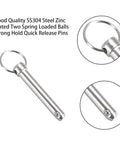 Heavy Duty Industrial Locking Pins Carbon Steel Fast Release Ball Detent Set with user friendly rings pull for effortless tool less operations.