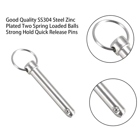 Heavy Duty Industrial Locking Pins Carbon Steel Fast Release Ball Detent Set with user friendly rings pull for effortless tool less operations.