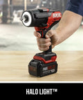 Heavy Duty 20V Cordless Impact Wrench Delivering Nut Crushing Mid Torque Power With 4.0 Ah Battery And Fast Auto Charger, handheld with battery.