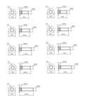 Technical diagram of Red Dot Sight Screw Kit with 48 Pieces from 16 Screw Types M3 M4 4-40 6-32 6-40 and 6-48 for red dot sights and mounts.